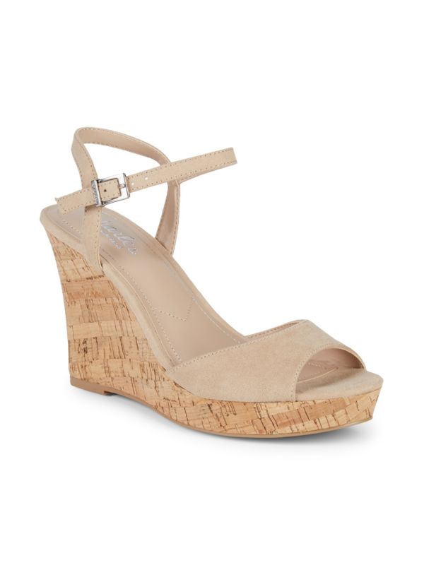 Charles by Charles David Lambert Microsuede Cork Wedge Sandals